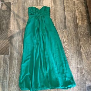 Alfred Angelo Long Strapless Bridesmaid Dress, Emerald, Size 6